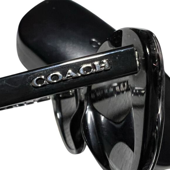 Coach Black glitter frame signature C cat eye sunglasses like New - Picture 3 of 7